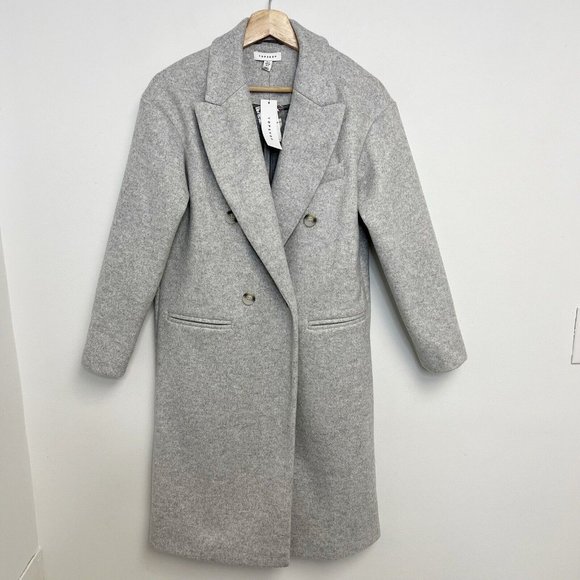 Topshop Jackets & Blazers - NWT Topshop Womens Jacket Coat Outerwear Pea Coat Gray Ladies Size 2